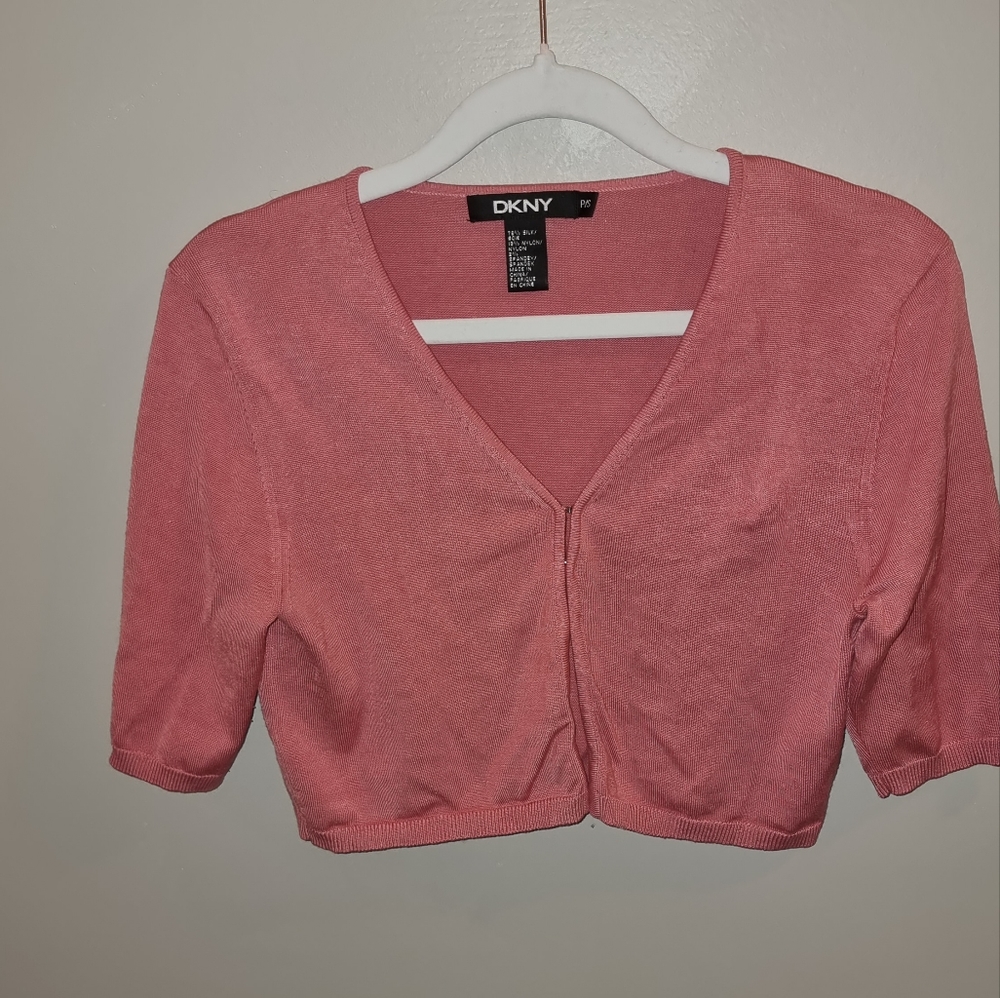 DKNY Coral shirt sleeved shrug/sweater
